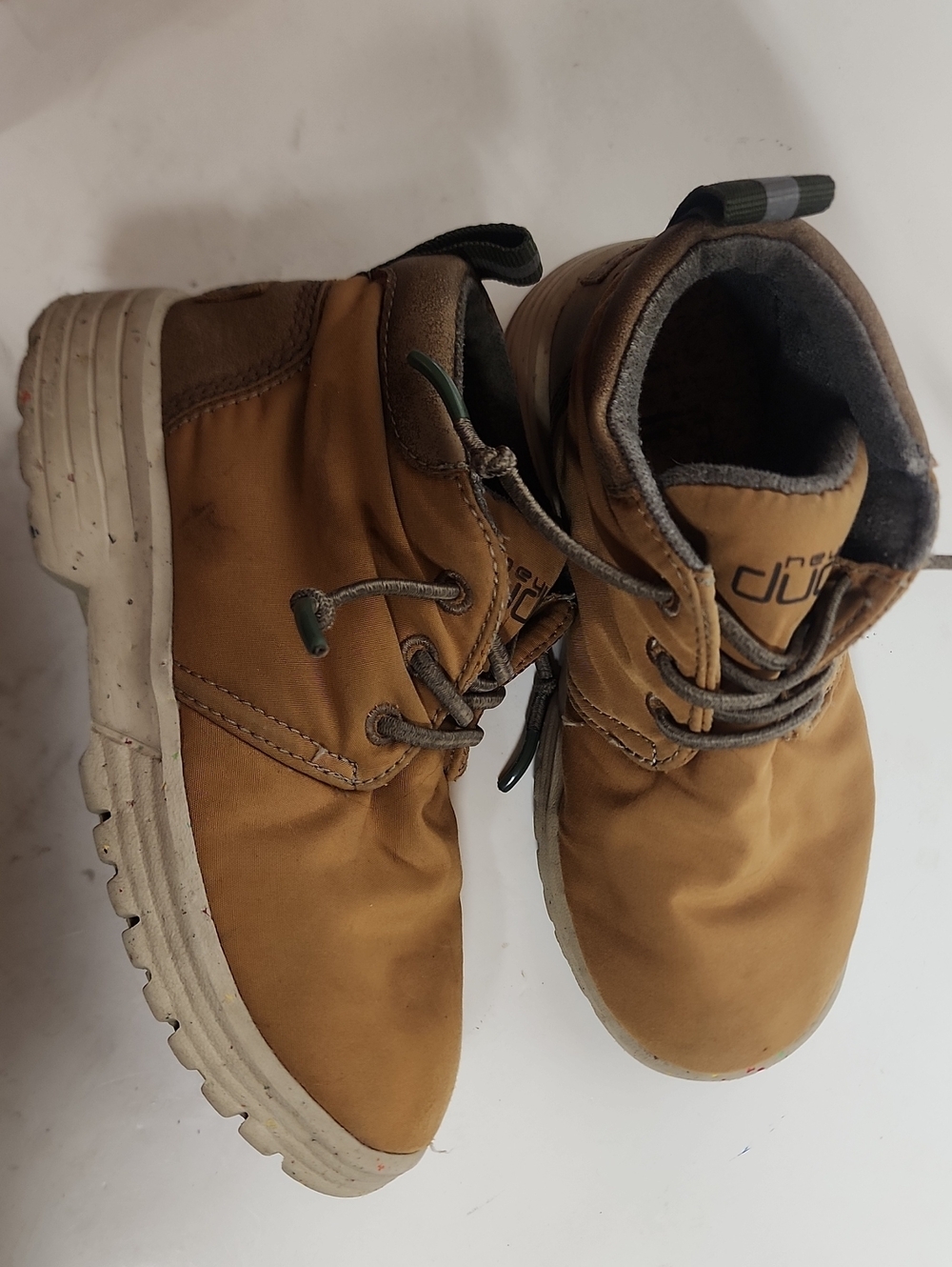 HEY DUDE KIDS Sz 10 Lightweight Khaki Color Outdoor Boots Comfortable Trendy